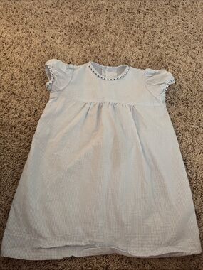 Classic Light Blue Gingham Kids Dress